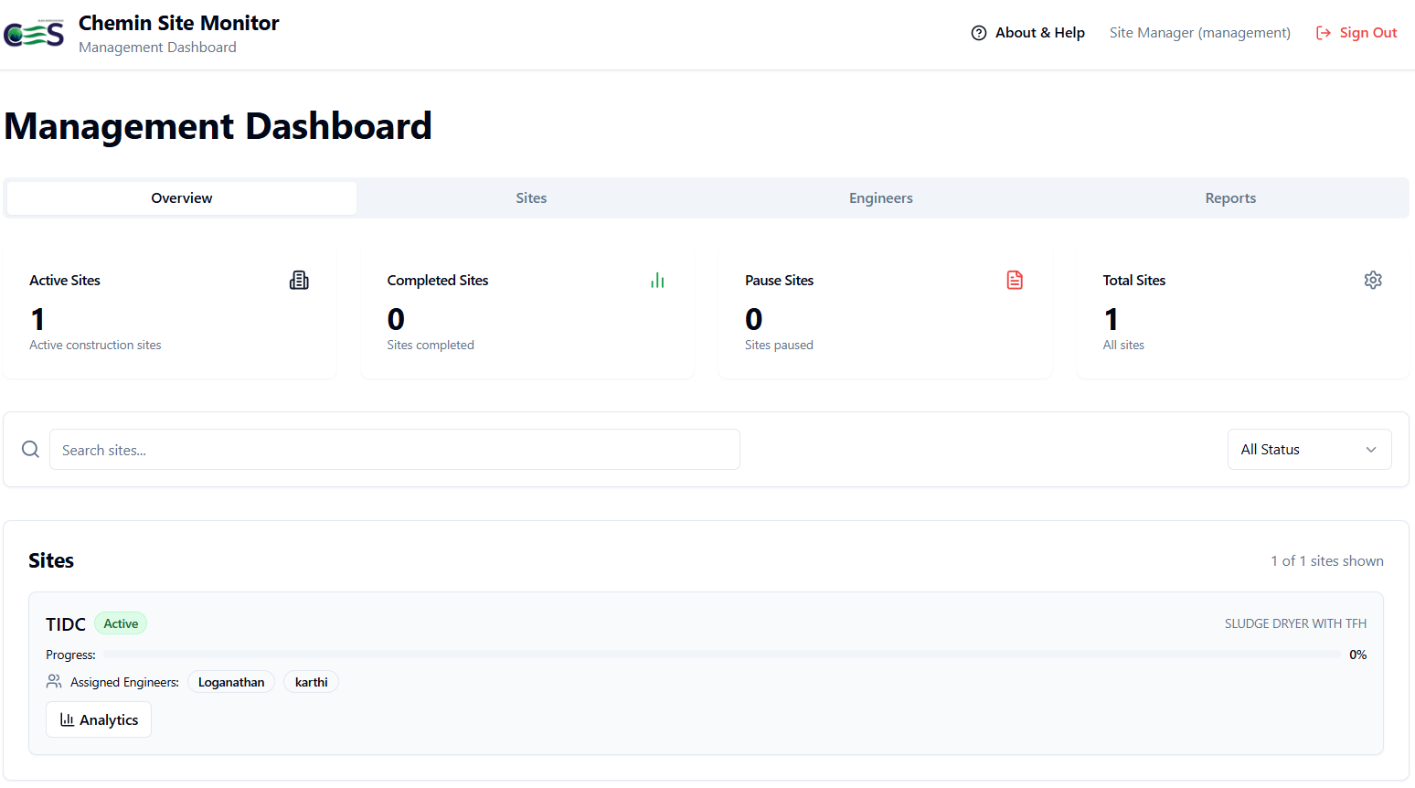 Chemin Site Monitor